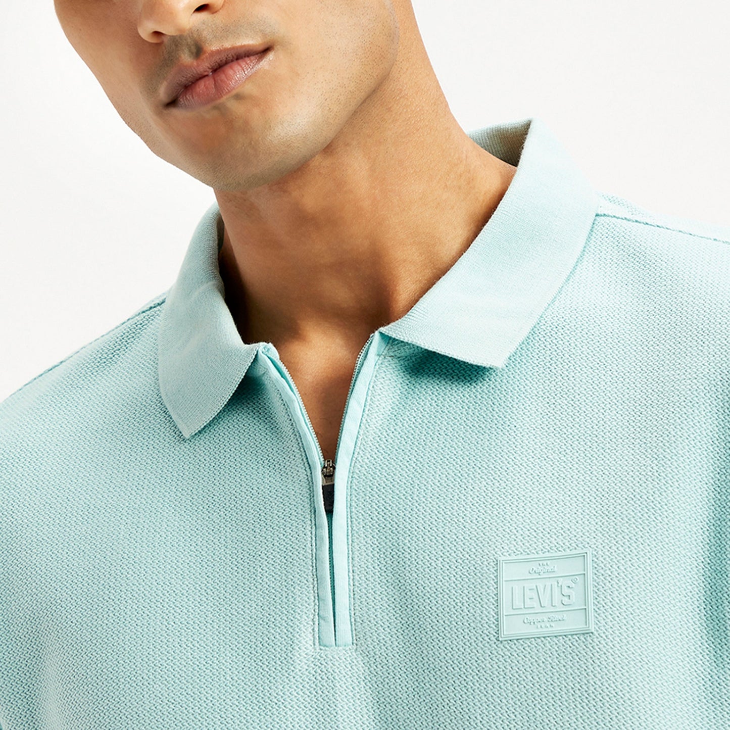 LEVI'S® MEN'S TEXTURED SLIM FIT POLO T-SHIRT - BLUE