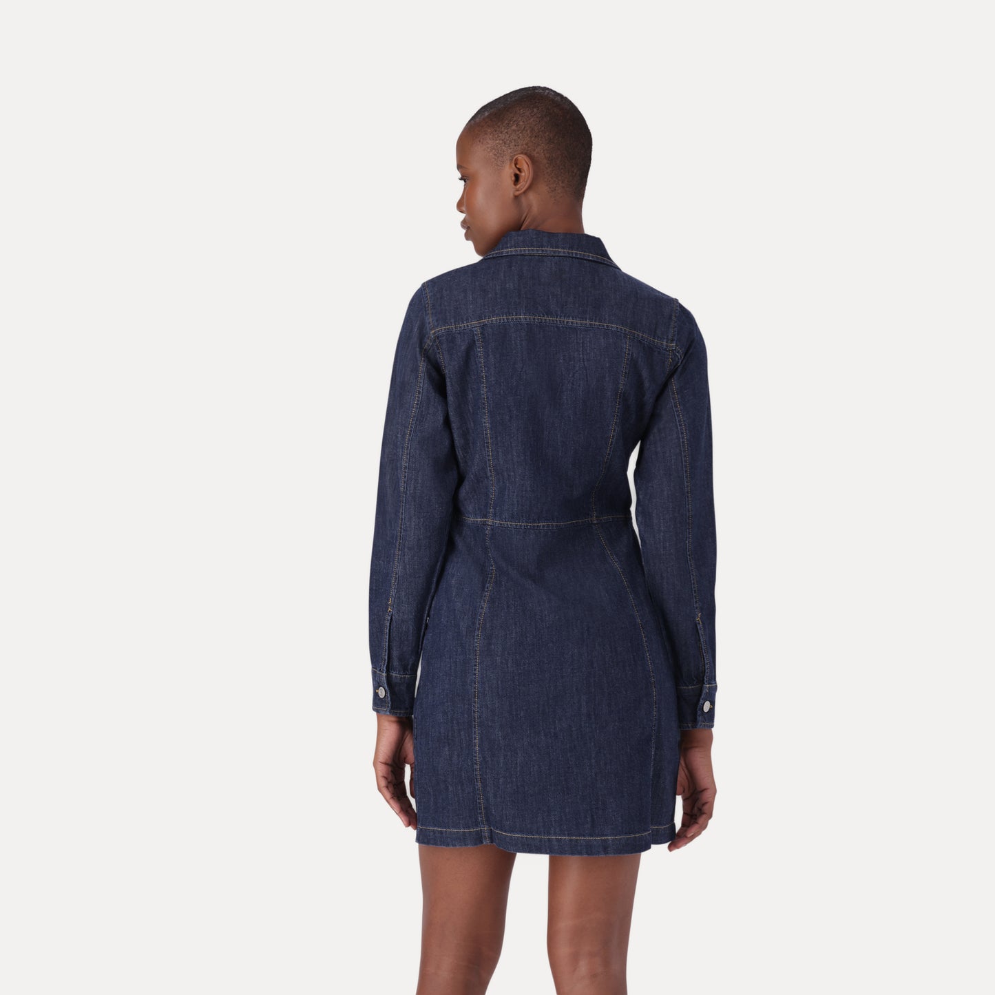 FLYNN WESTERN DRESS - DARK INDIGO - WORN IN