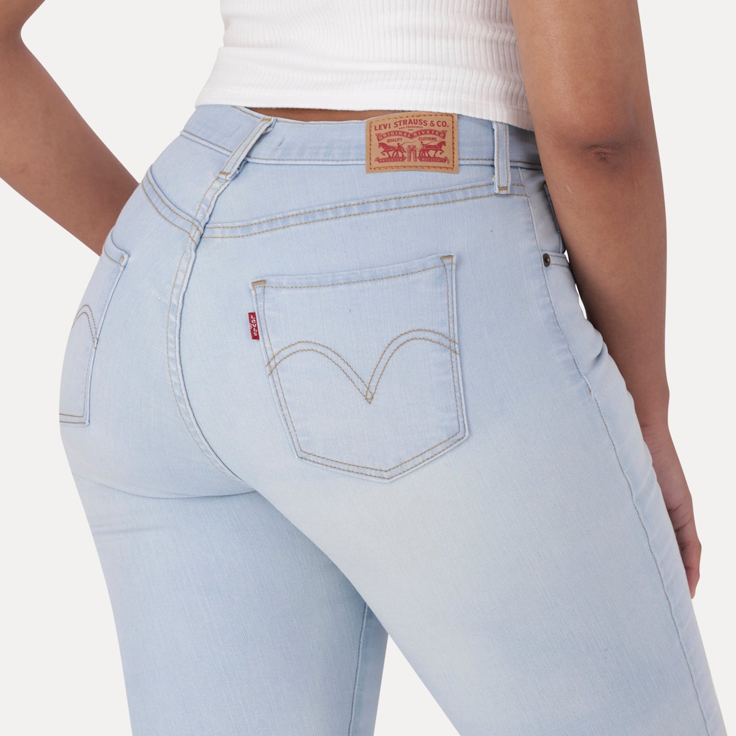 LEVI'S® CURVY HIRISE SUPERSKINNY - LIGHT INDIGO - WORN IN