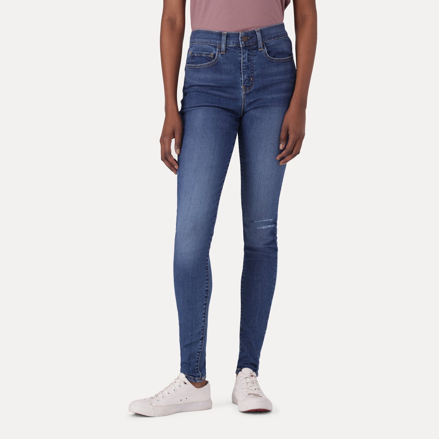 LEVI'S® WOMEN'S 720 HIGH-RISE SUPER SKINNY JEANS - DARK INDIGO - WORN IN