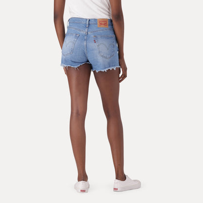 LEVI'S® WOMEN'S 501® ORIGINAL HIGH-RISE JEAN SHORTS - MED INDIGO - WORN IN