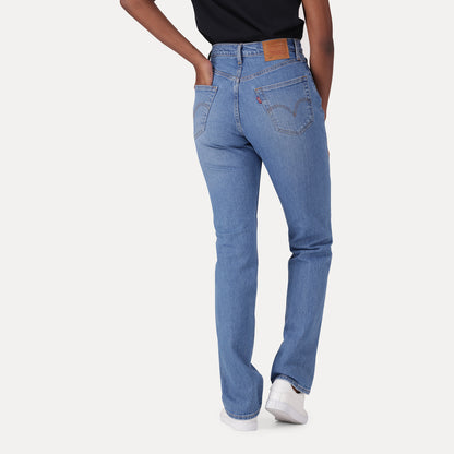 LEVI'S® WOMEN'S 501® ORIGINAL CROPPED JEANS - MED INDIGO - WORN IN