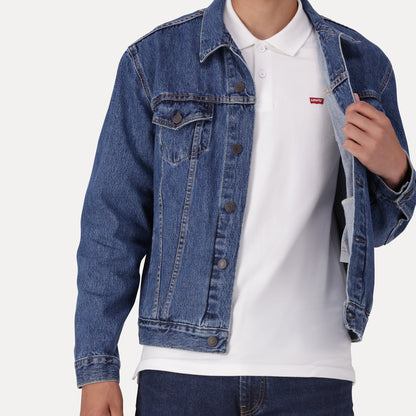 LEVI'S® MEN'S TRUCKER JACKET - MED INDIGO - FLAT FINISH