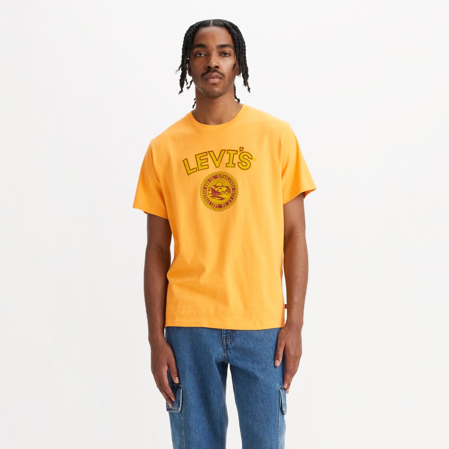 LEVI'S® MEN'S RELAXED FIT SHORT-SLEEVE GRAPHIC T-SHIRT - ORANGE