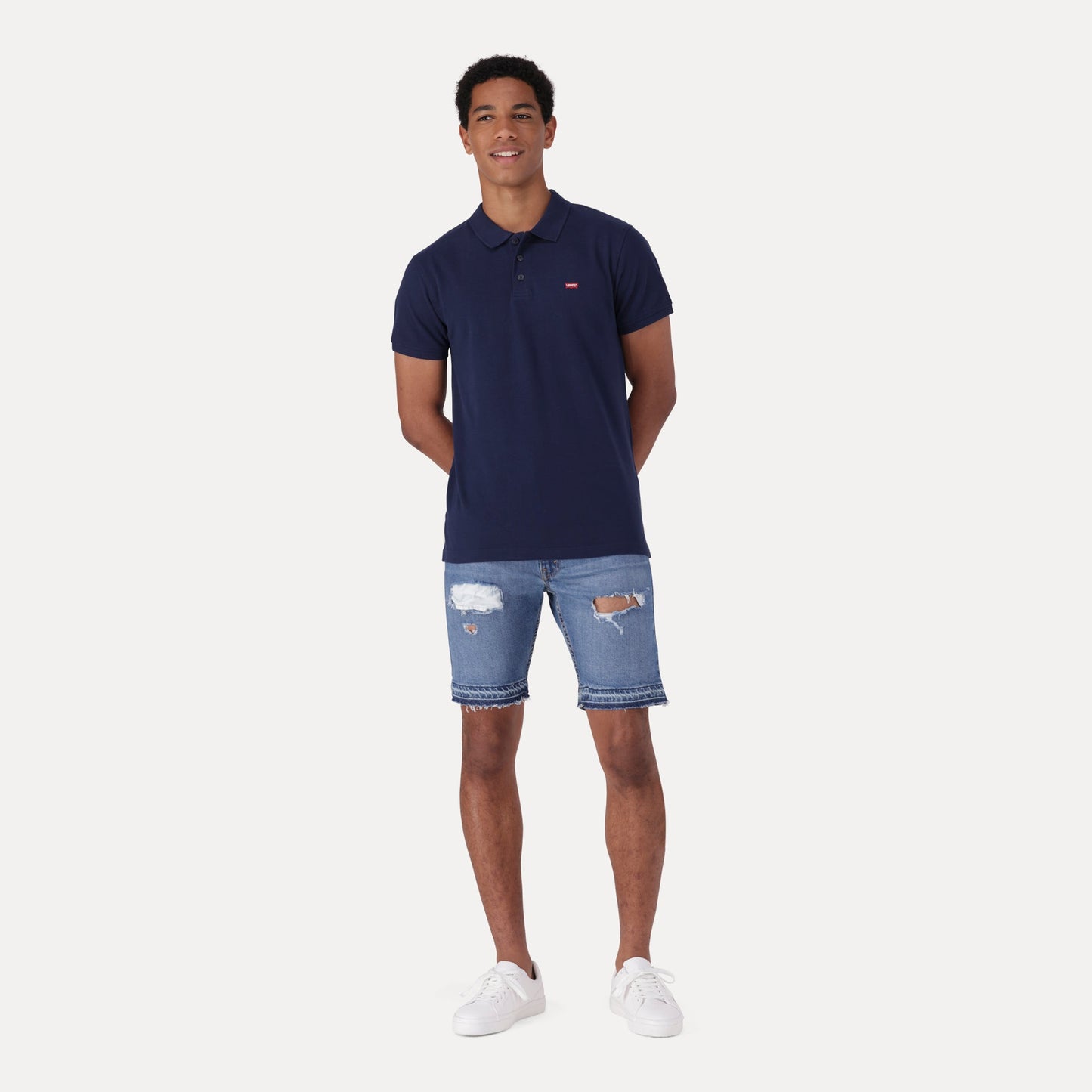 LEVI'S® MEN'S 412 SLIM SHORTS - MED INDIGO - WORN IN