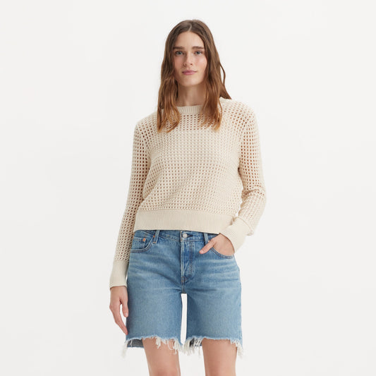 LEVI'S® WOMEN'S SUPERBLOOM CROCHET LONG-SLEEVE TOP - NEUTRAL