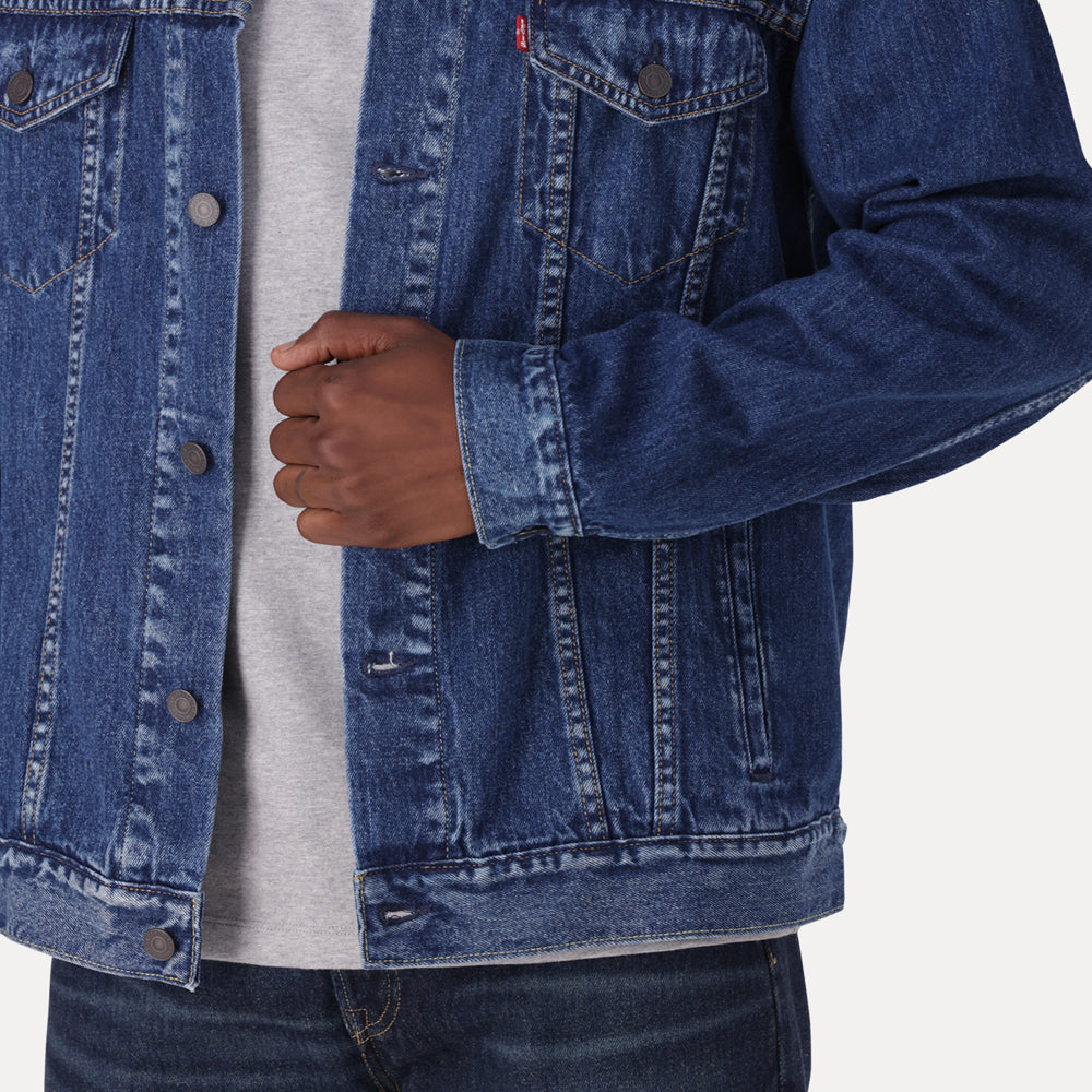 LEVI’S® MEN’S RELAXED TRUCKER JACKET - DARK INDIGO - WORN IN