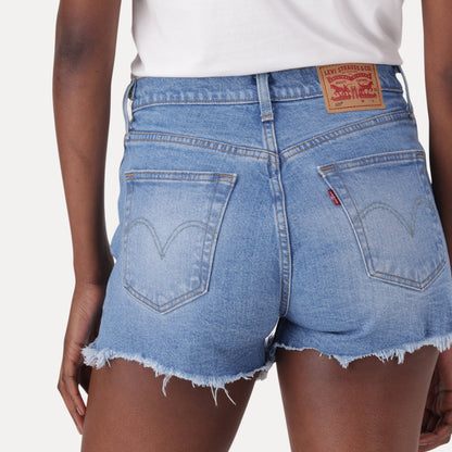 LEVI'S® WOMEN'S 501® ORIGINAL HIGH-RISE JEAN SHORTS - MED INDIGO - WORN IN