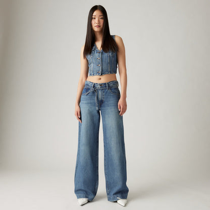 LEVI'S® WOMEN'S XL STRAIGHT JEANS - MED INDIGO - WORN IN