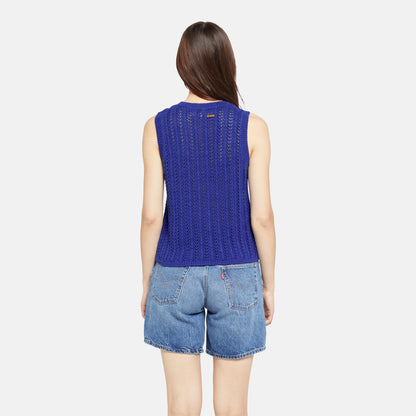 SUNRISE CROCHET TANK MAZARINE BLUE