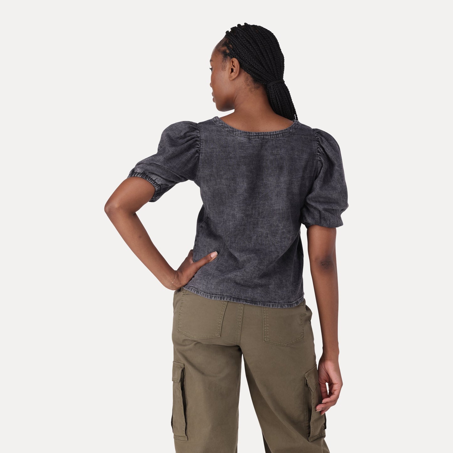 LEVI'S®  WOMEN'S ROUND NECK TOP - CHARCOAL GREY