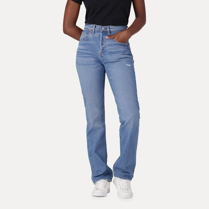 LEVI'S® WOMEN'S 501® ORIGINAL CROPPED JEANS - MED INDIGO - WORN IN