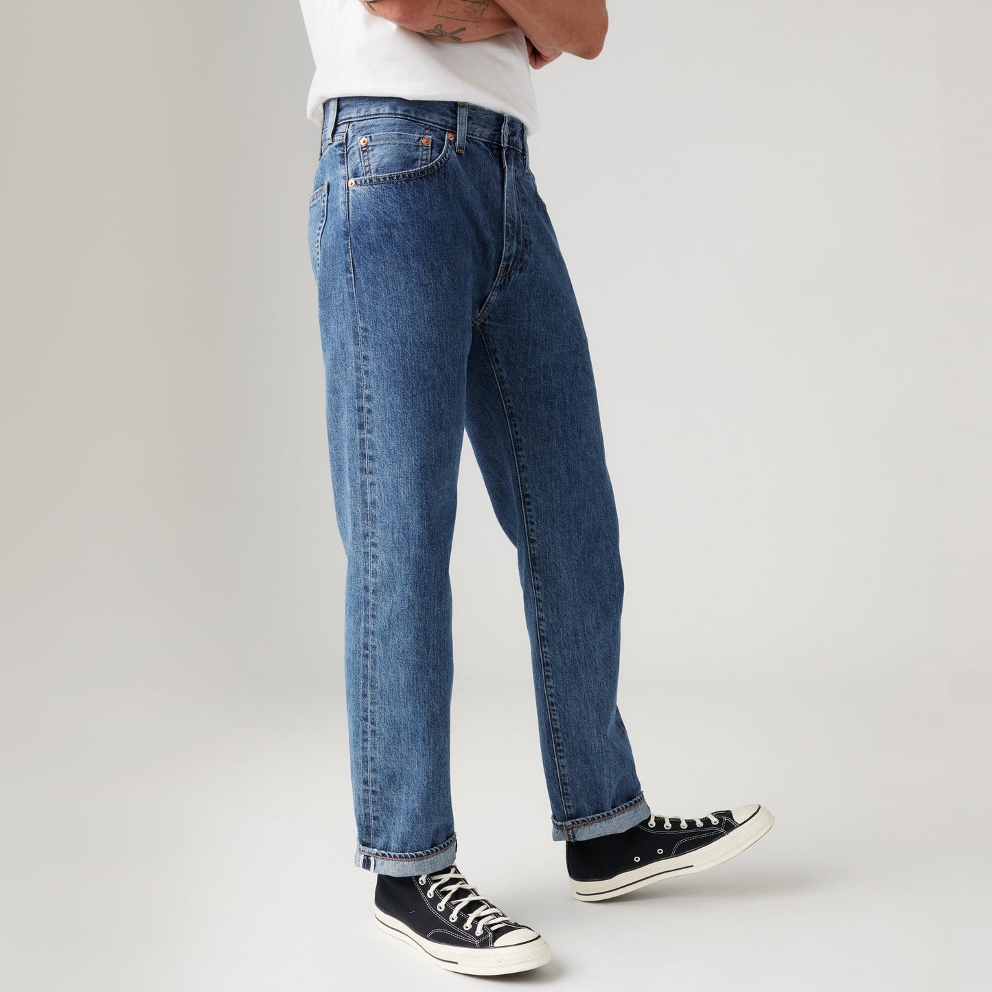 LEVI'S® MEN'S 505™ REGULAR JEANS - MED INDIGO - WORN IN