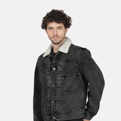 LINED TYPE I TRUCKER SOME TIME ALONE LIN - GREY