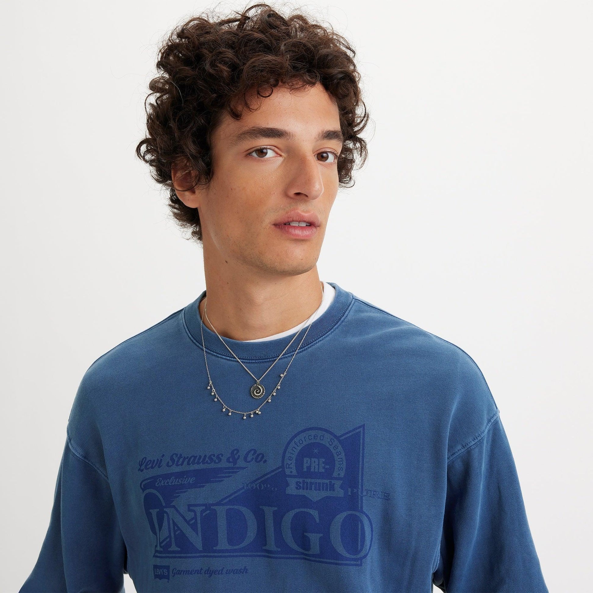 RELAXED FIT GRAPHIC CREWNECK SWEATSHIRT - GREY