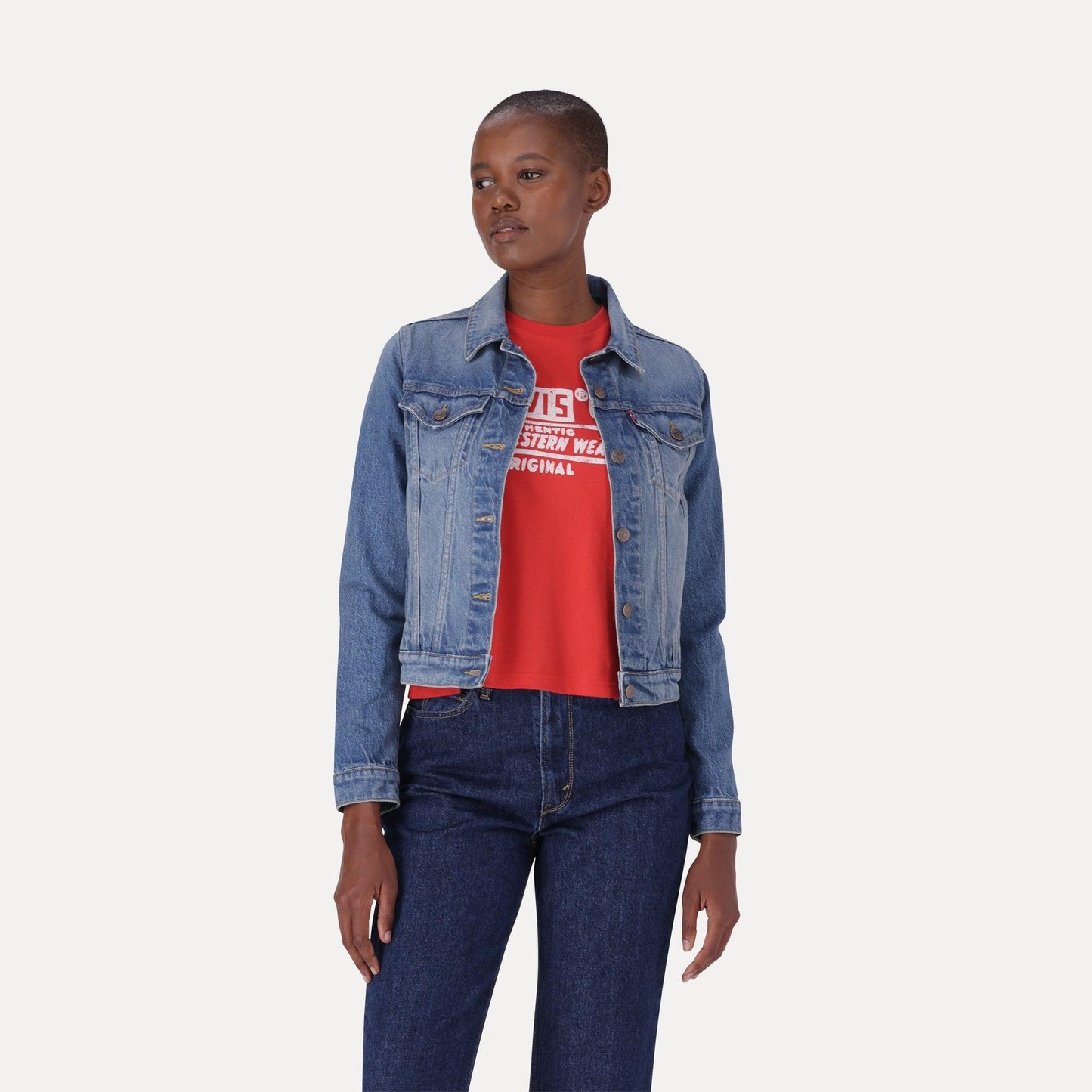ORIGINAL TRUCKER JACKET - MED INDIGO - WORN IN