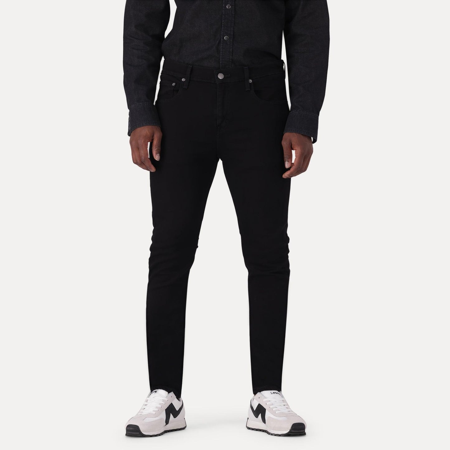 SKINNY TAPER FIT JEANS - BLACK