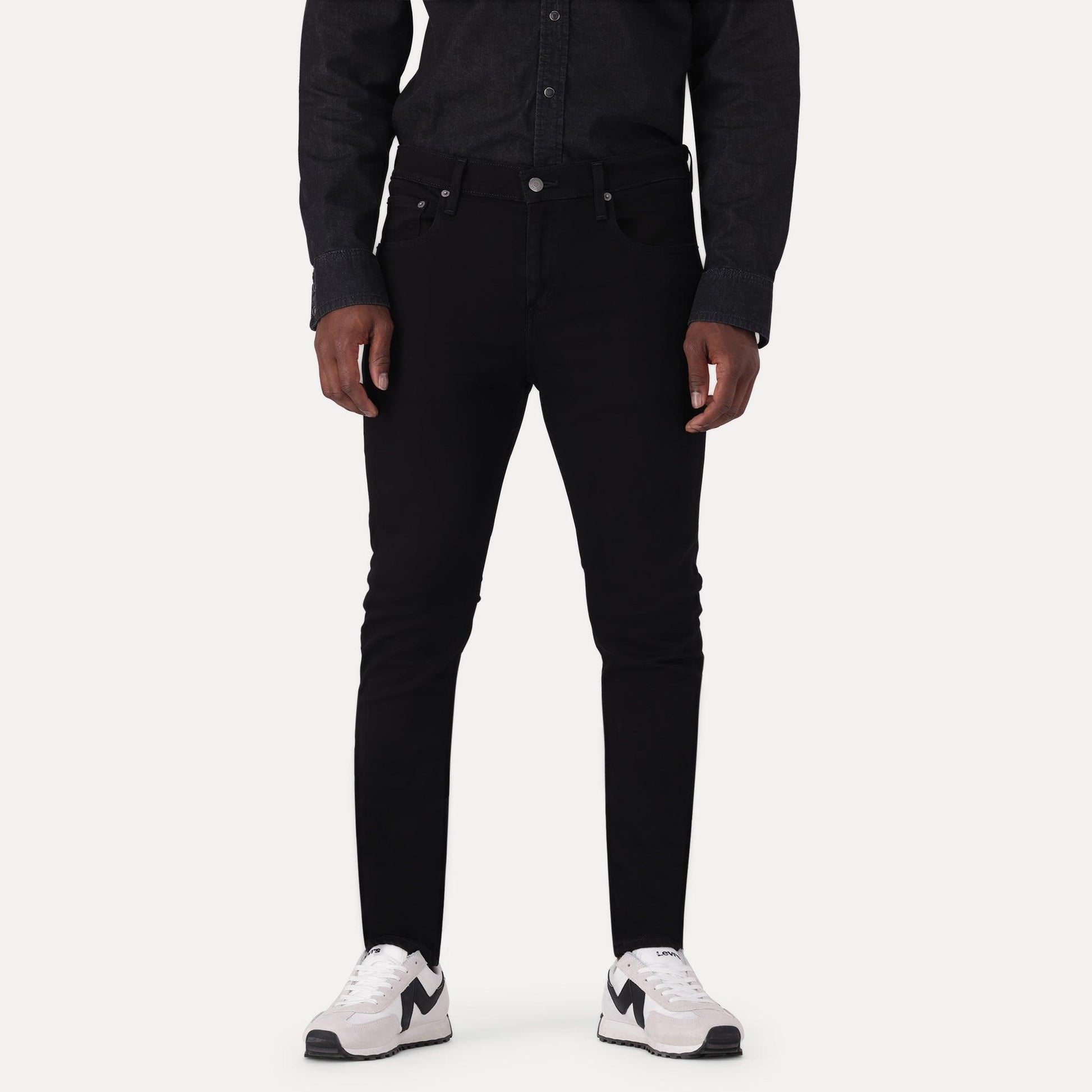SKINNY TAPER FIT JEANS - BLACK