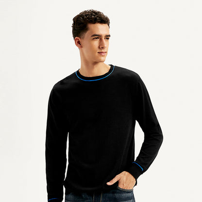 LEVI'S® MEN'S SOLID BLACK CREW NECK SWEATER - BLACK