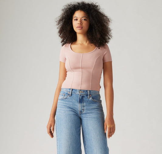 LEVI’S® WOMEN’S MARS CORSET T-SHIRT - RED
