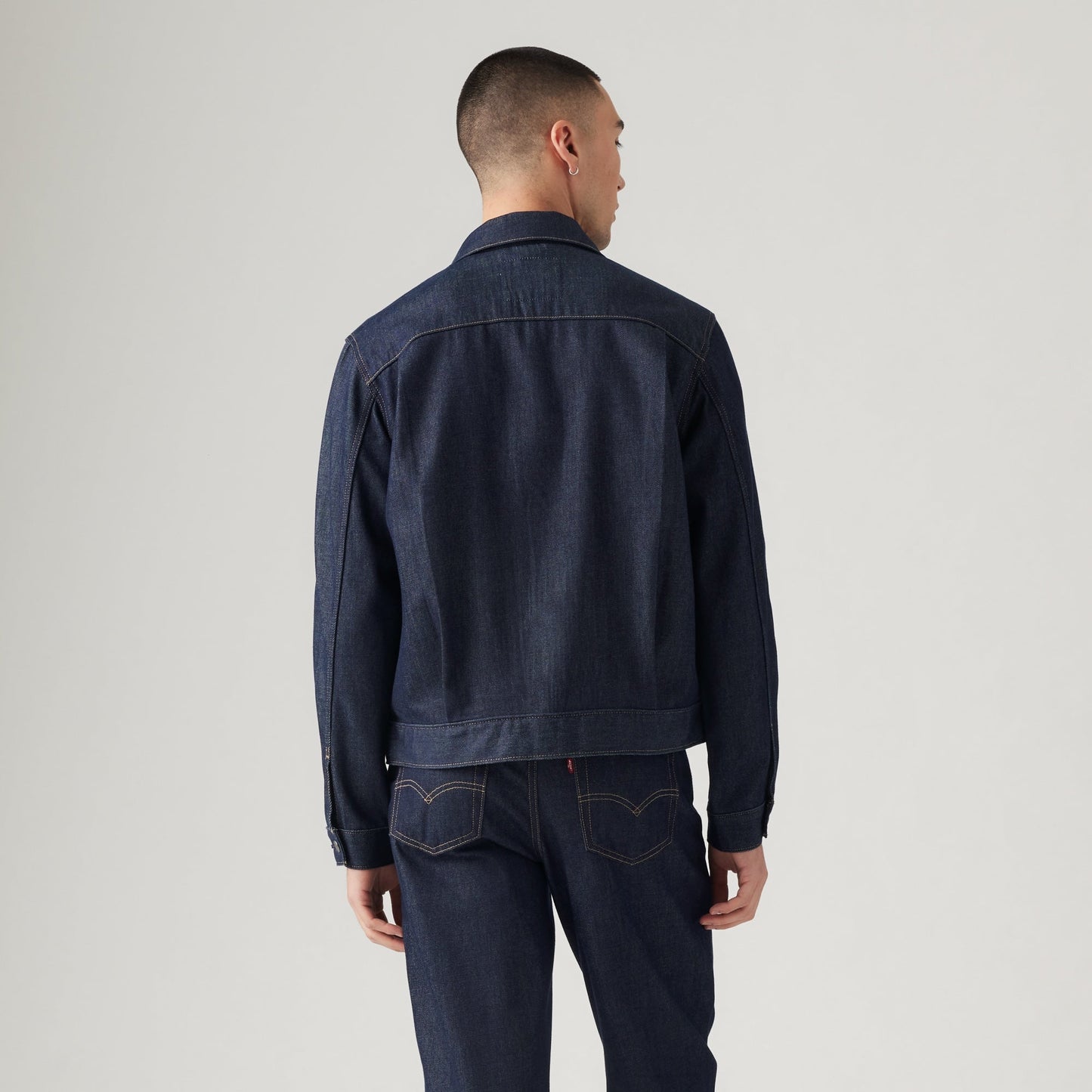 LEVI'S® WELLTHREAD® MEN'S TYPE II TRUCKER JACKET - DARK INDIGO - FLAT FINISH