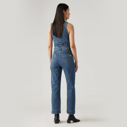 LEVI'S® WOMEN'S RIBCAGE STRAIGHT ANKLE TAILORED JEANS - DARK INDIGO - WORN IN