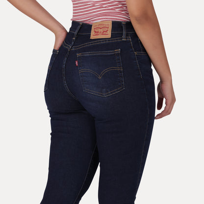 LEVI'S® WOMEN'S 720 HIGH-RISE SUPER SKINNY JEANS - DARK INDIGO - WORN IN