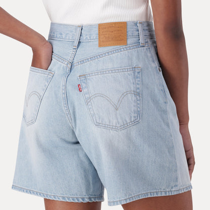 LEVI'S® WOMEN'S HIGH-RISE BAGGY SHORTS - MED INDIGO - FLAT FINISH