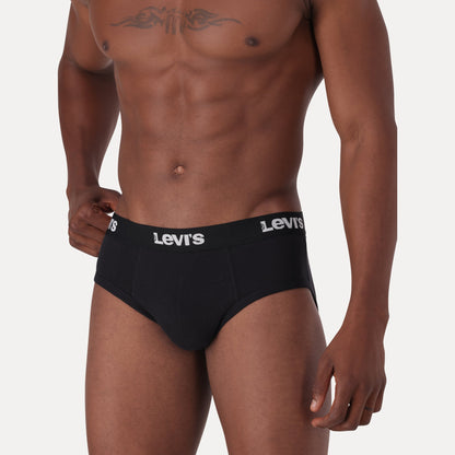 LEVI'S® MEN'S SOLID LOGO BRIEFS (2 PACK) - DARK INDIGO - FLAT FINISH
