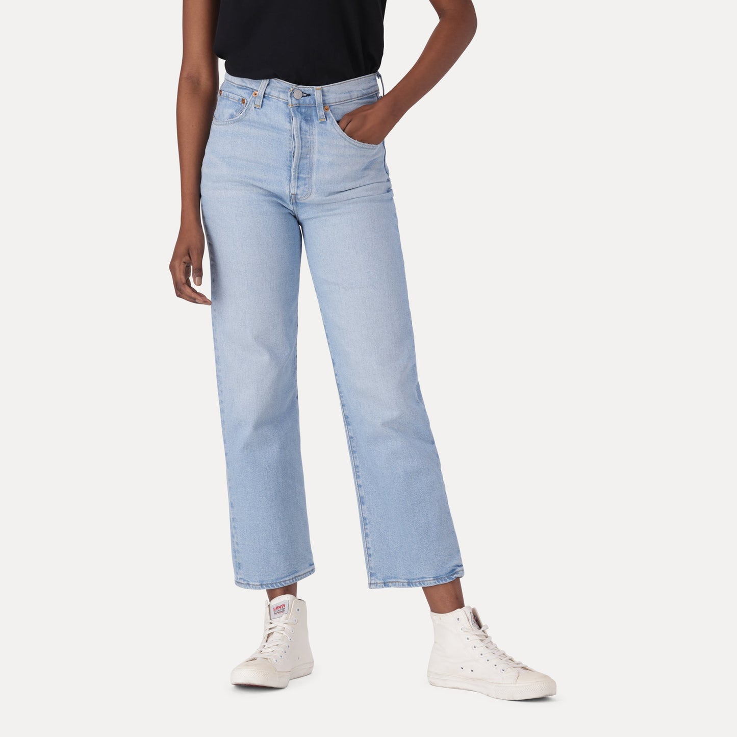 RIBCAGE STRAIGHT ANKLE Z LET'S SHARE- MED INDIGO - FLAT FINISH