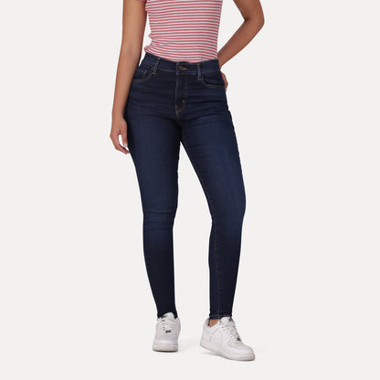 LEVI'S® WOMEN'S 720 HIGH-RISE SUPER SKINNY JEANS - DARK INDIGO - WORN IN