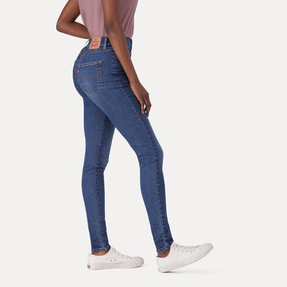 LEVI'S® WOMEN'S 720 HIGH-RISE SUPER SKINNY JEANS - DARK INDIGO - WORN IN