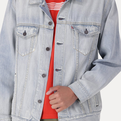 LEVI’S® MEN’S RELAXED TRUCKER JACKET - LIGHT INDIGO - WORN IN