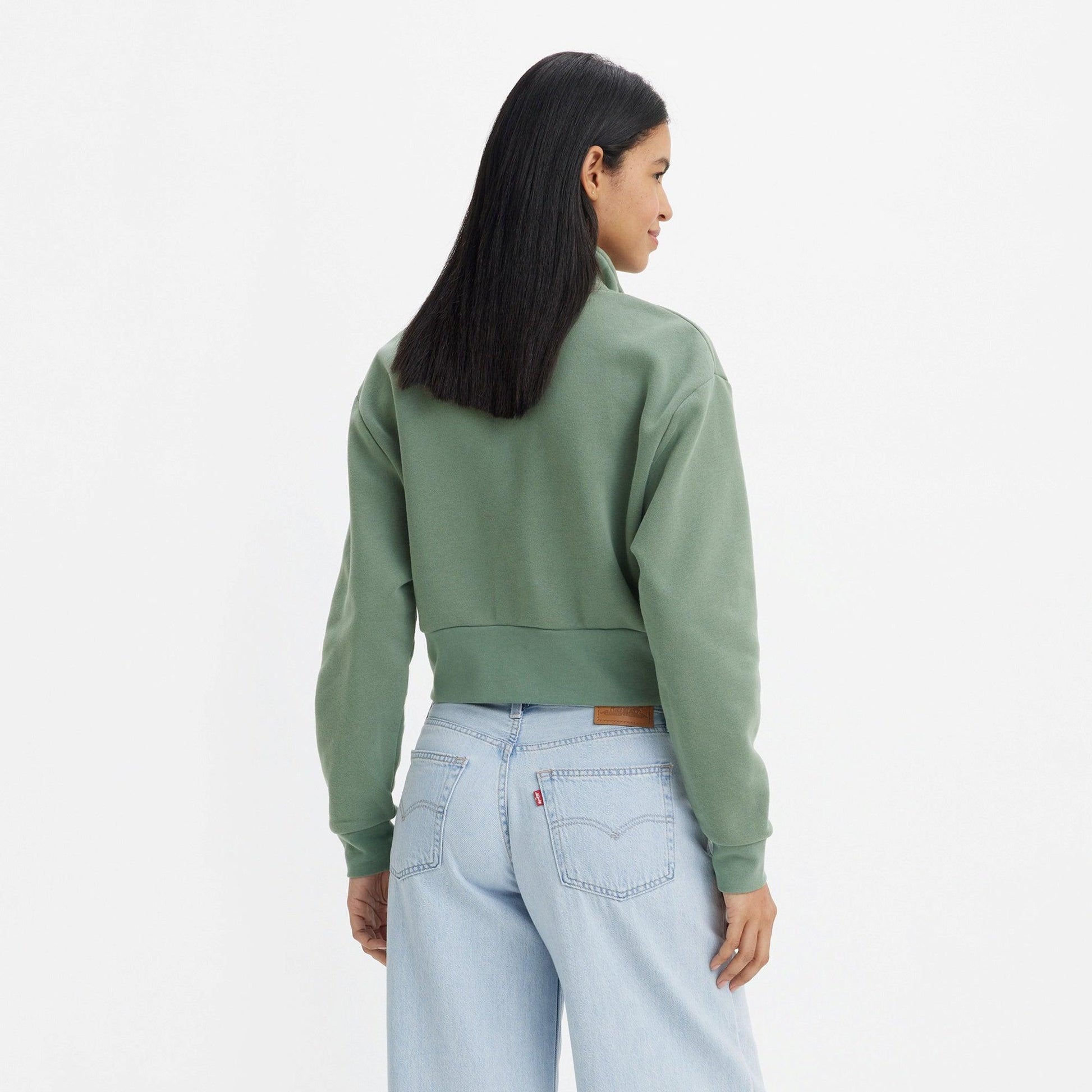 GRAPHIC SARA QUARTER-ZIP SWEATSHIRT - GREEN