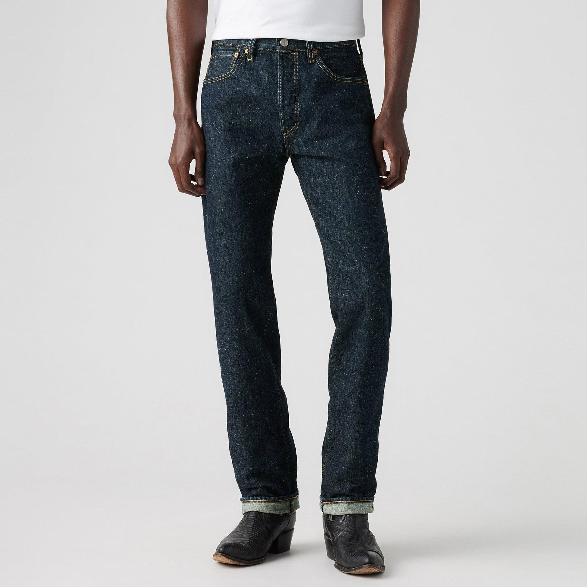 LEVI'S® MEN'S 501® ORIGINAL SELVEDGE JEANS - DARK INDIGO - FLAT FINISH