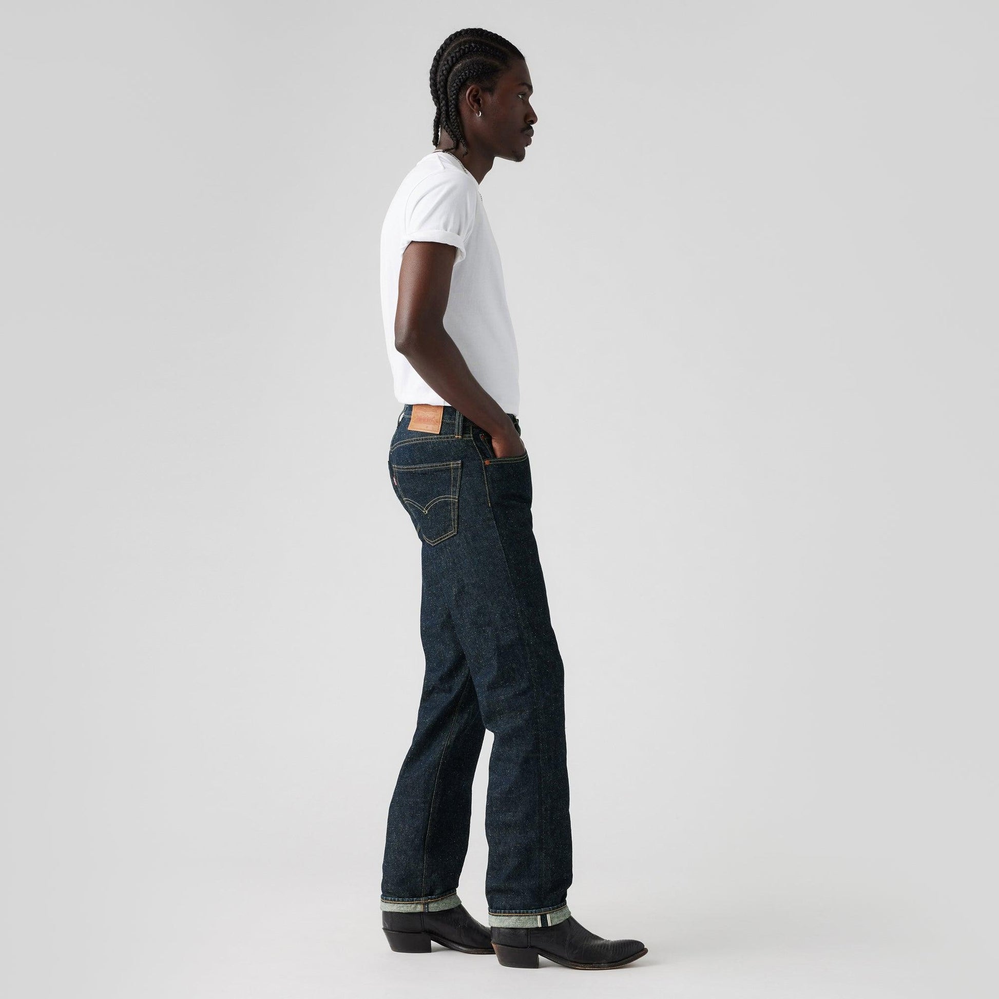 LEVI'S® MEN'S 501® ORIGINAL SELVEDGE JEANS - DARK INDIGO - FLAT FINISH