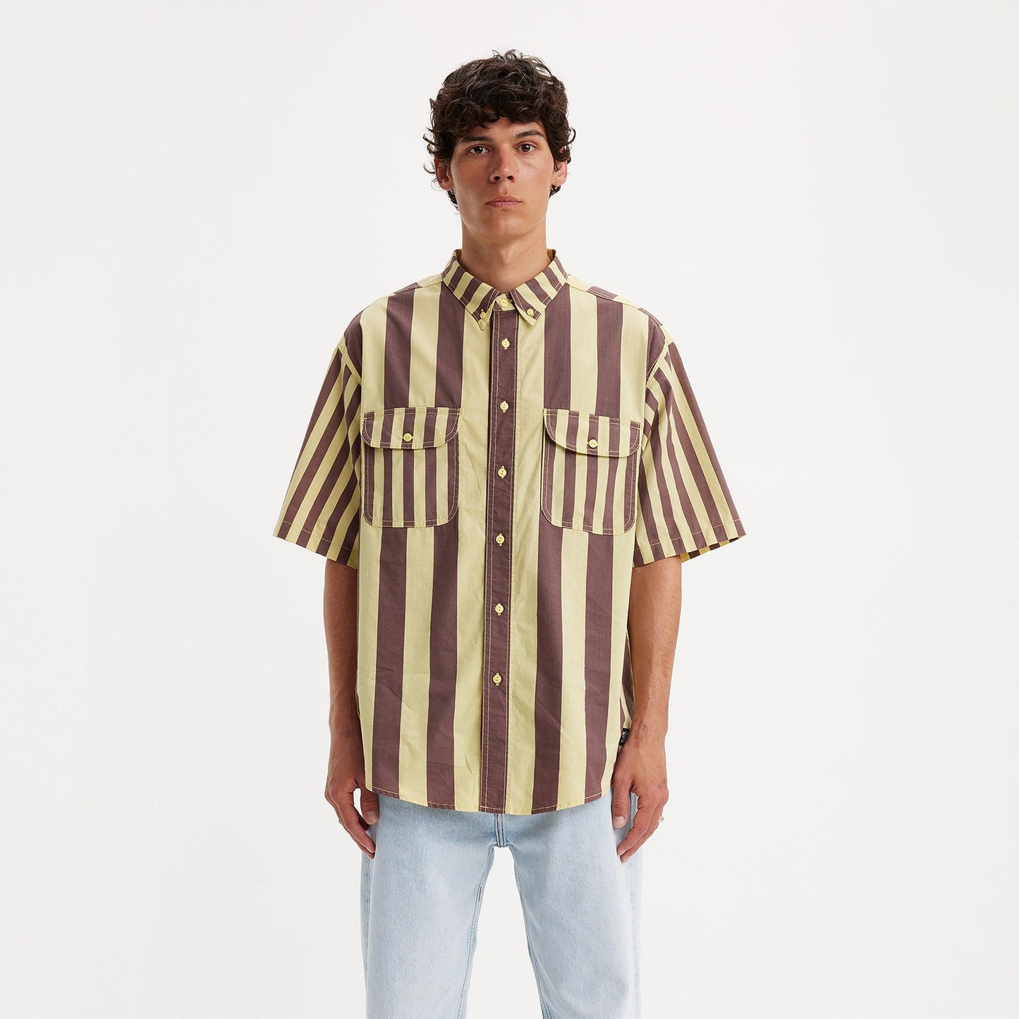 LEVI'S® SKATEBOARDING SHORT-SLEEVE WOVEN SHIRT - YELLOW