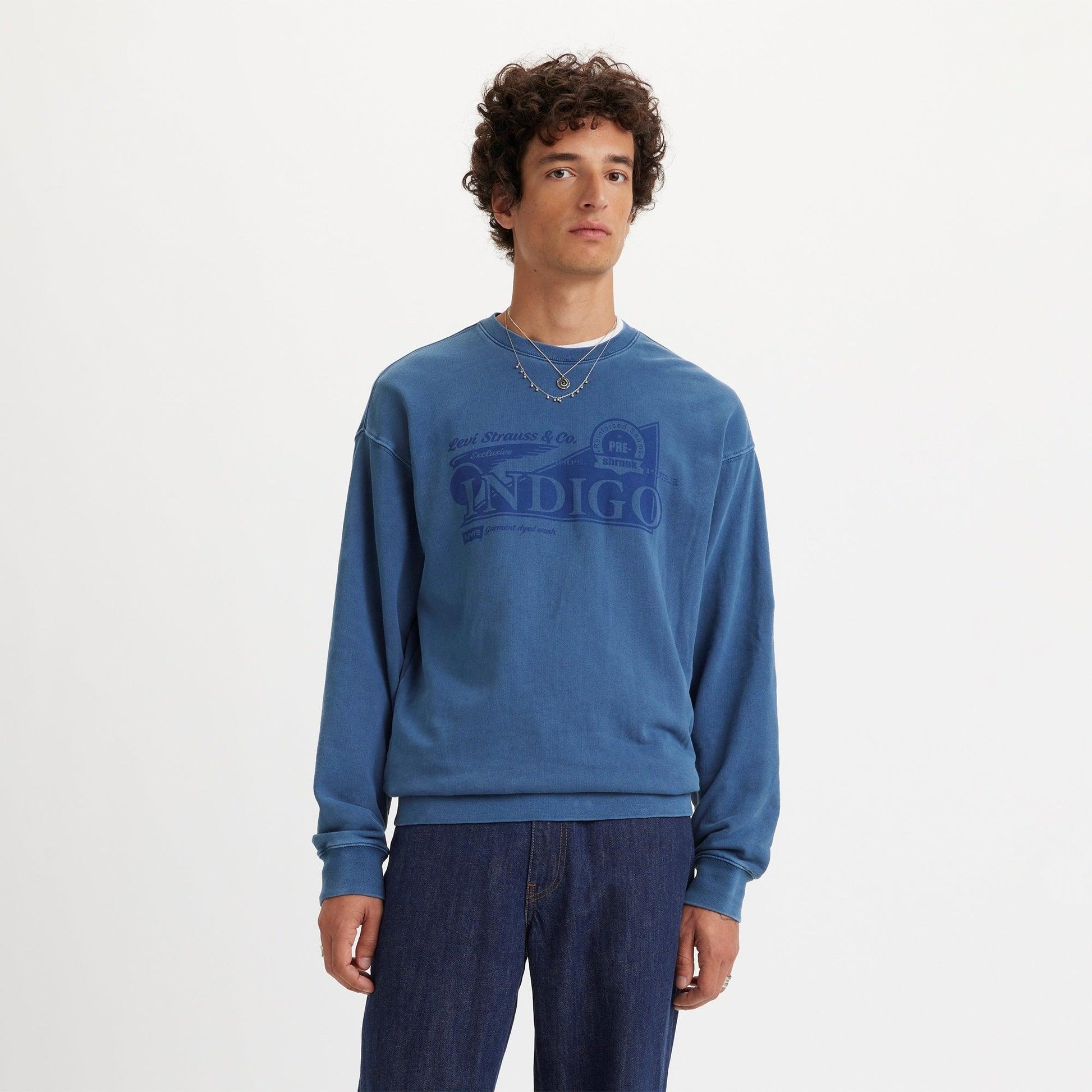 RELAXED FIT GRAPHIC CREWNECK SWEATSHIRT - GREY