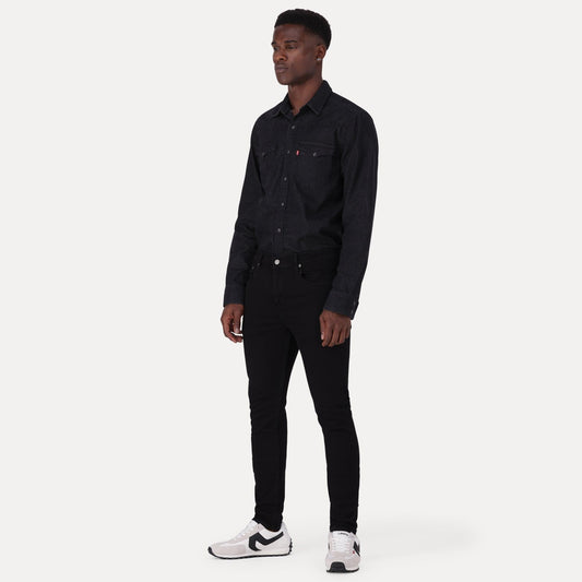 SKINNY TAPER FIT JEANS - BLACK