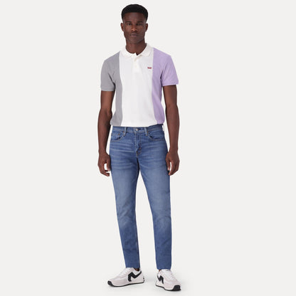 SKINNY TAPER FIT JEANS - MED INDIGO - FLAT FINISH