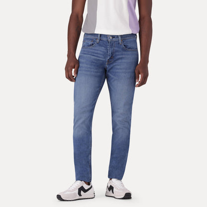 SKINNY TAPER FIT JEANS - MED INDIGO - FLAT FINISH