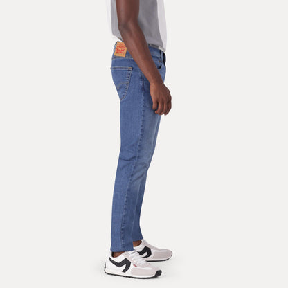 SKINNY TAPER FIT JEANS - MED INDIGO - FLAT FINISH