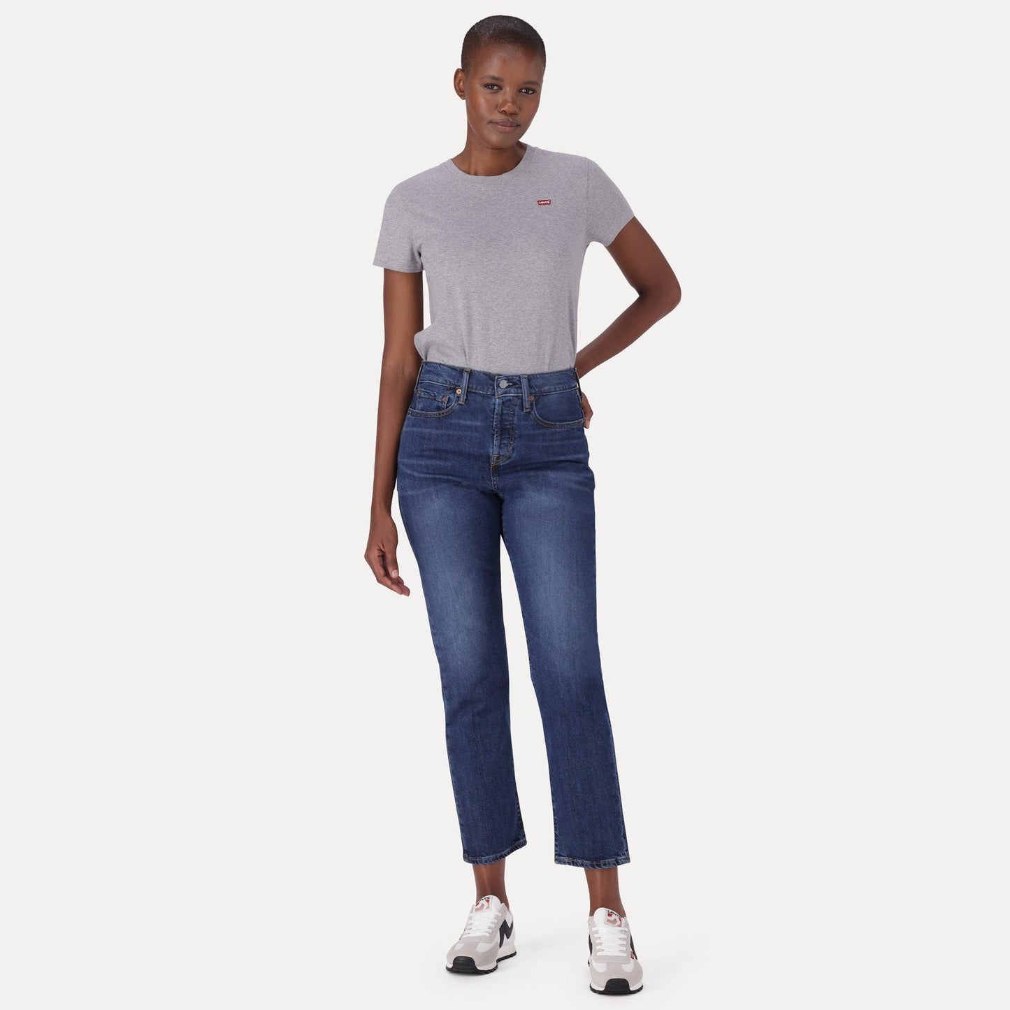 WEDGIE STRAIGHT JEANS - DARK INDIGO - WORN IN