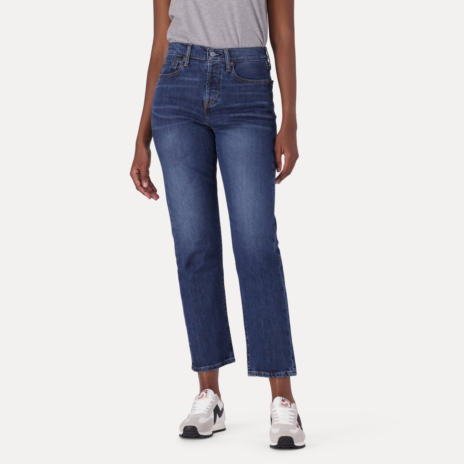 WEDGIE STRAIGHT JEANS - DARK INDIGO - WORN IN