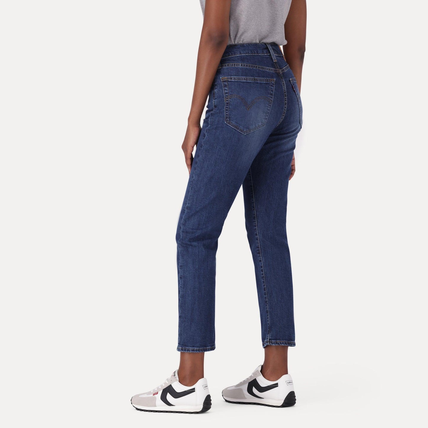 WEDGIE STRAIGHT JEANS - DARK INDIGO - WORN IN