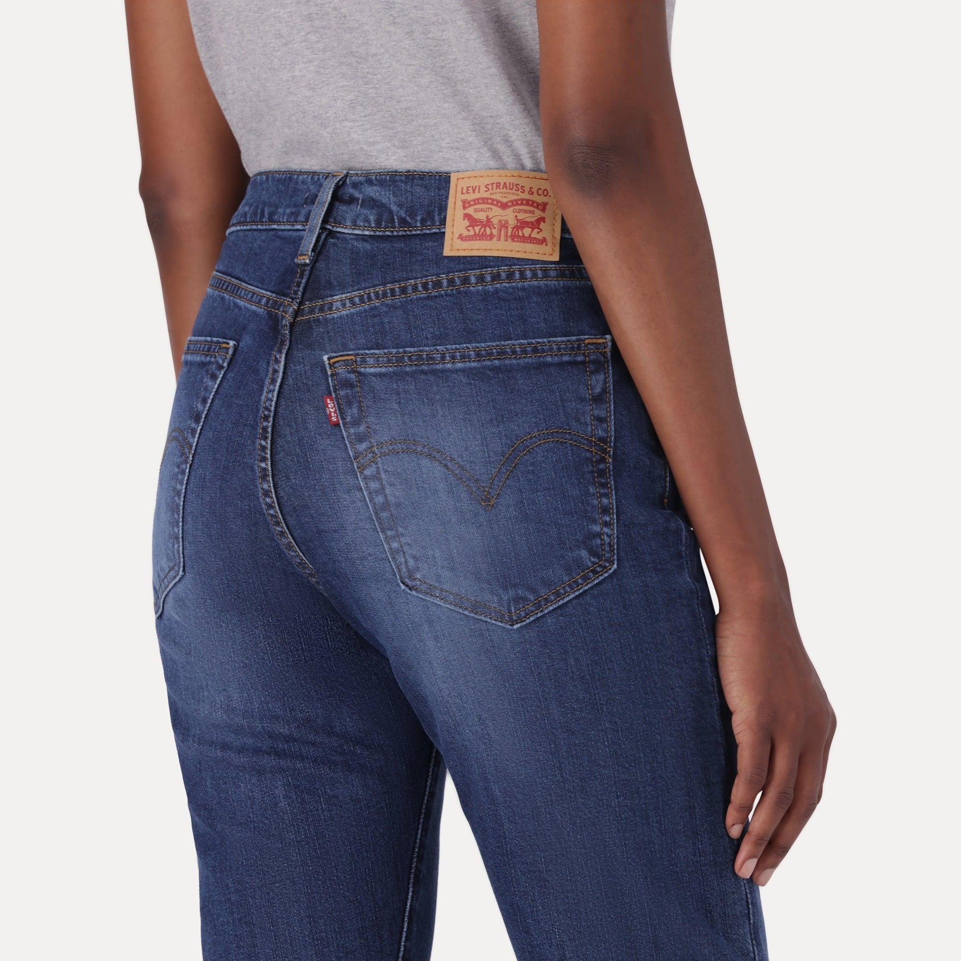 WEDGIE STRAIGHT JEANS - DARK INDIGO - WORN IN
