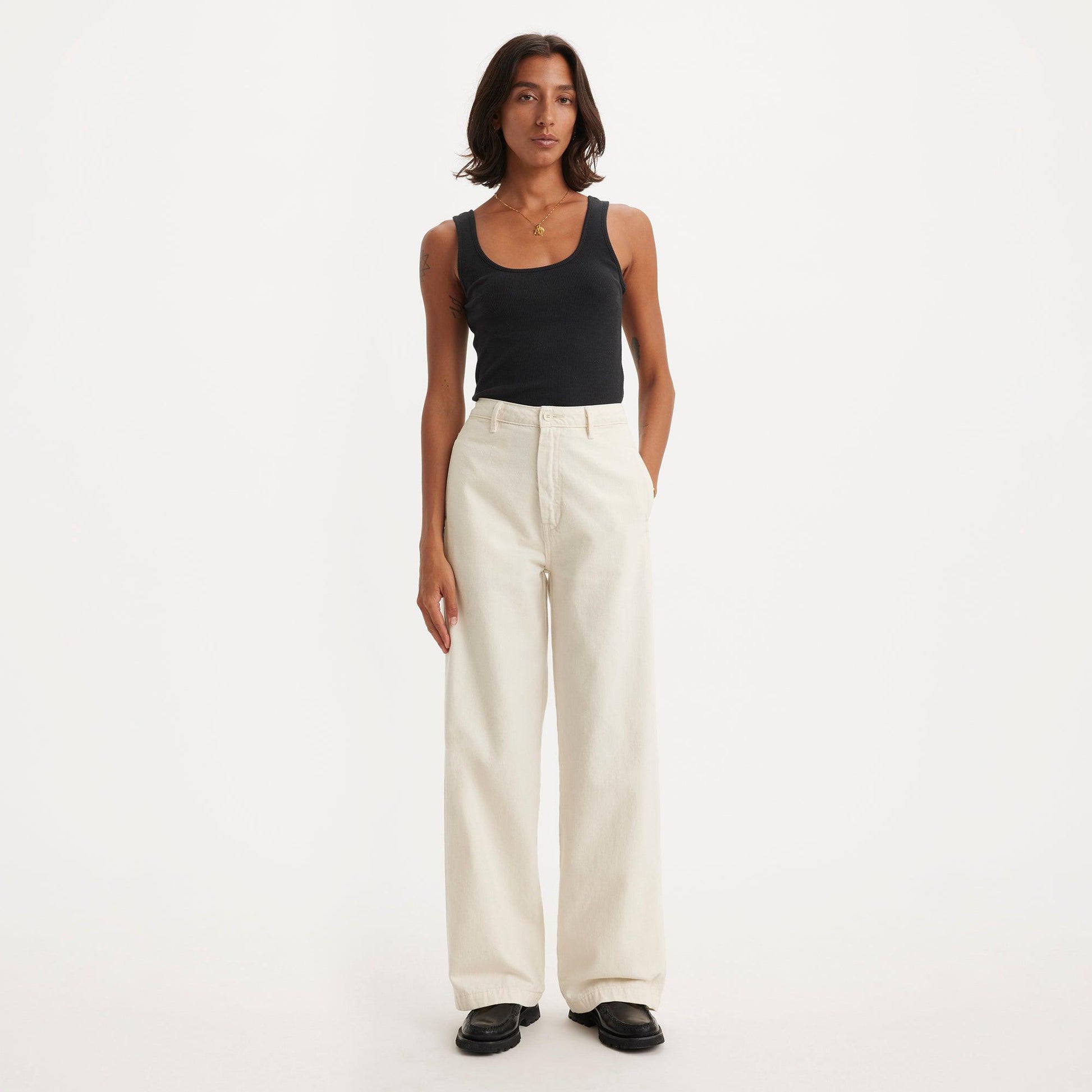 WELLTHREAD ORCRD SFT STR TROUSER SOFT CERAMIC - NEUTRAL